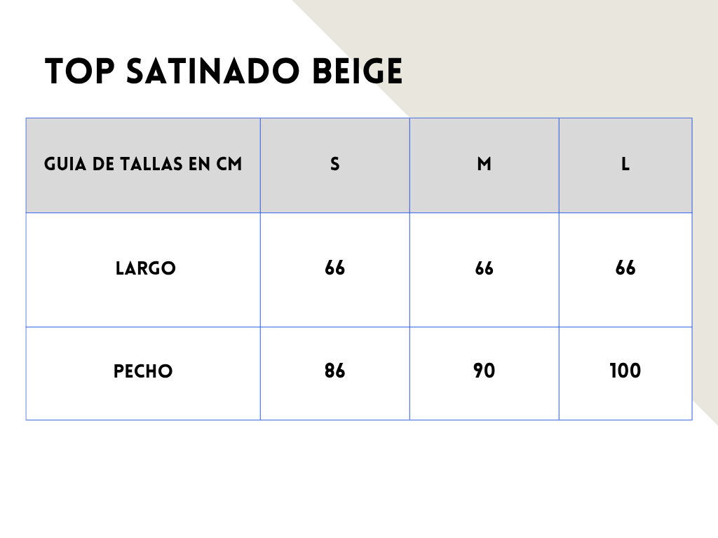 Top satinado beige - Noor De Luna