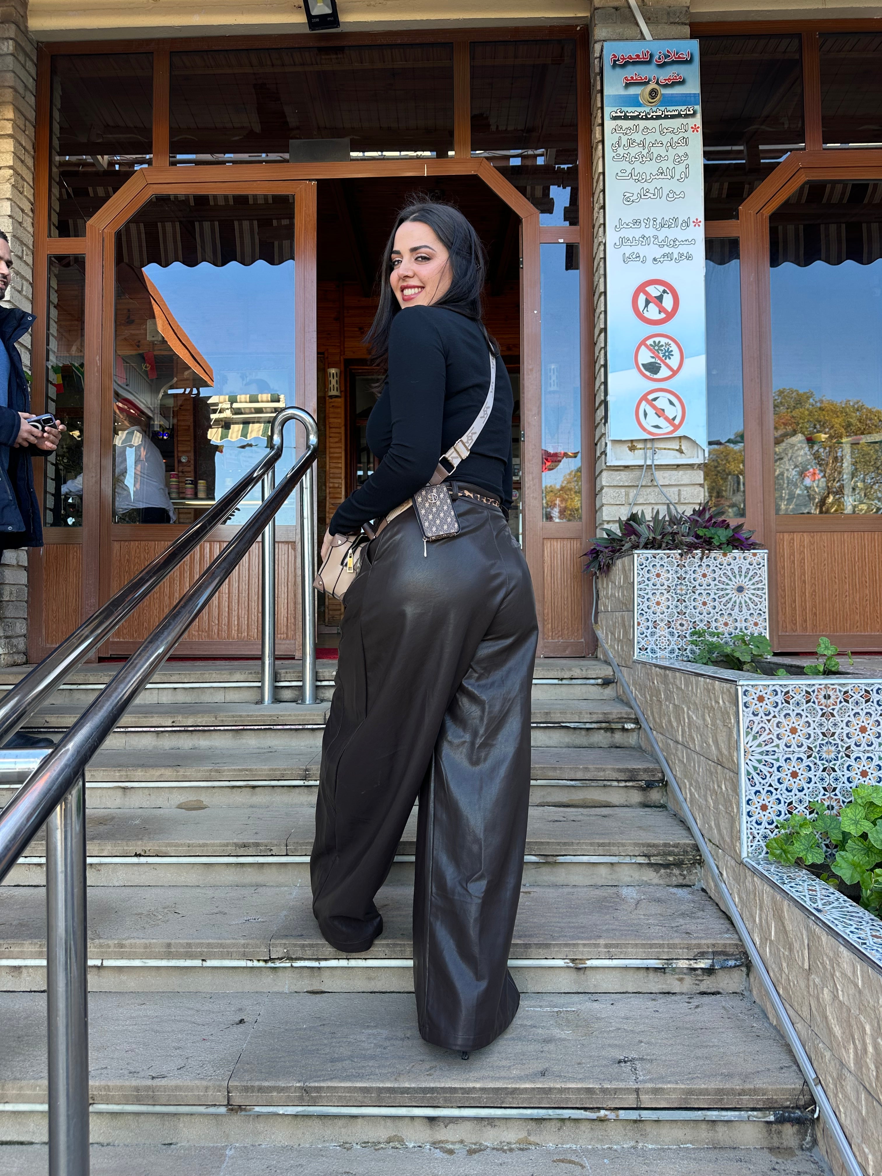 Pantalón Leather Balloon Negro