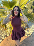 Vestido Bubble marrón de Noor De Luna, con diseño amplio y cómodo, ideal para ocasiones casuales y modernas.