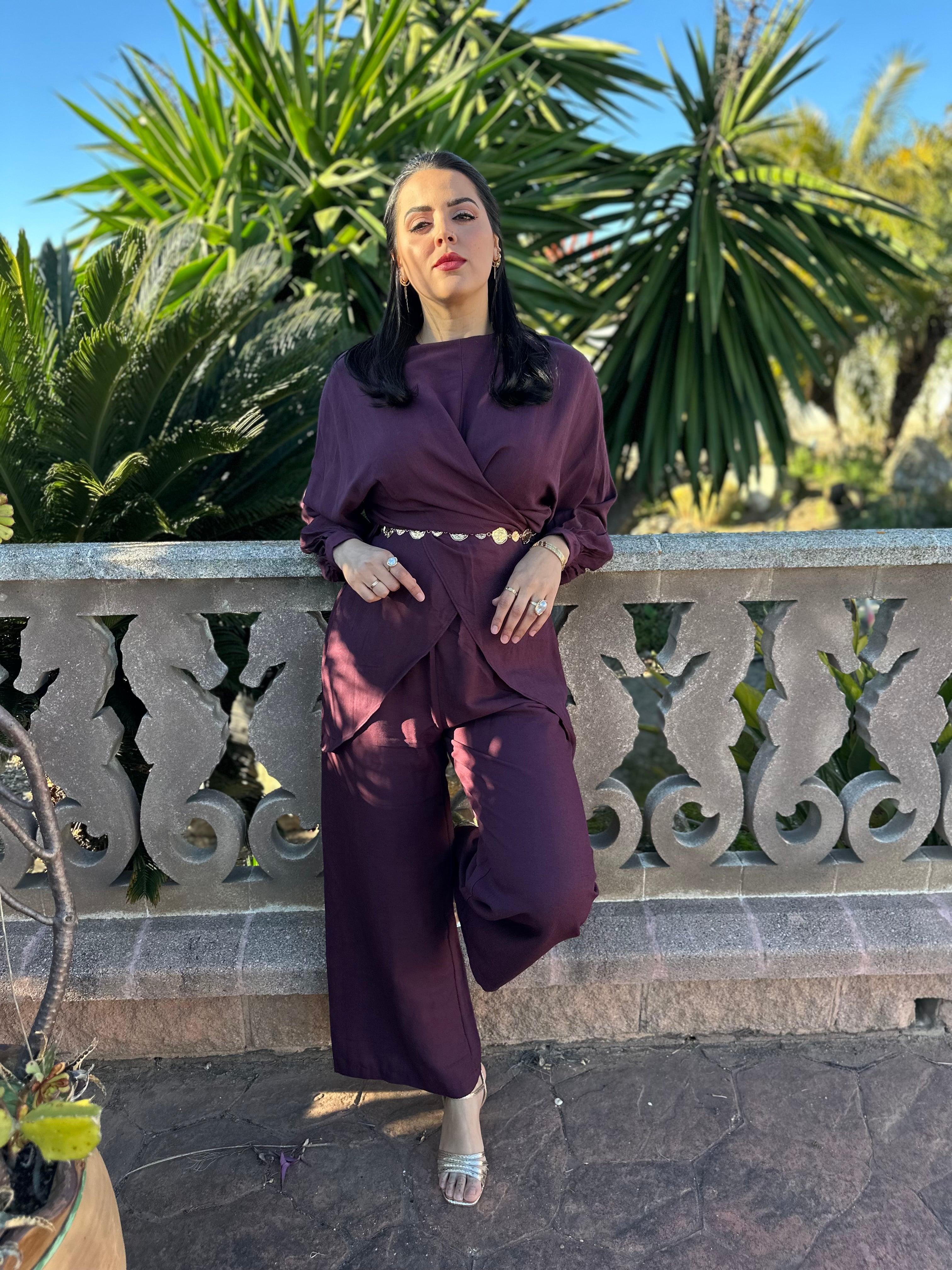 Conjunto Elegancia Ciruela