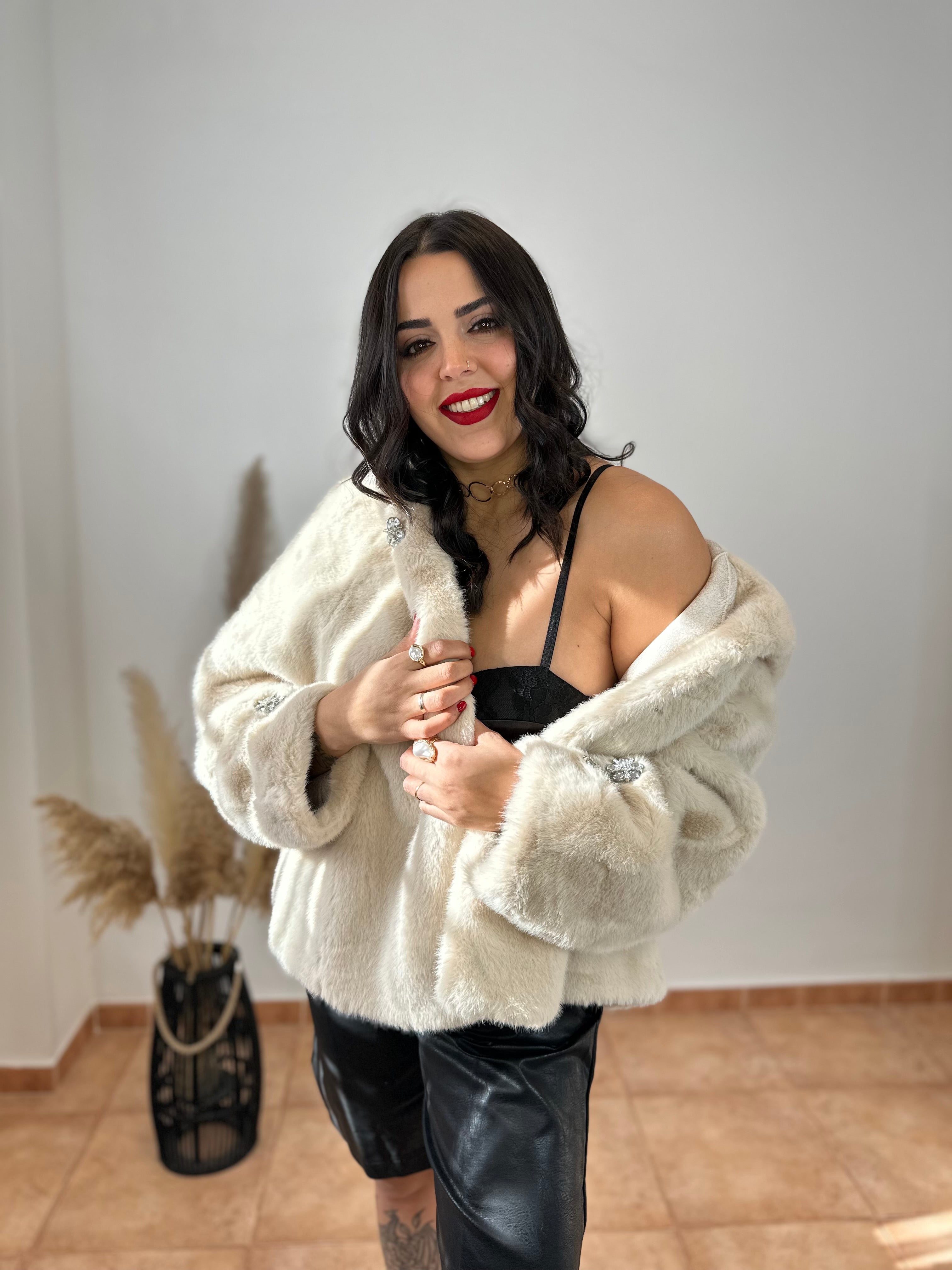 Abrigo Glam Winter Beige