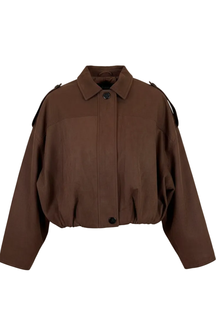 Chaqueta toque urbano color chocolate