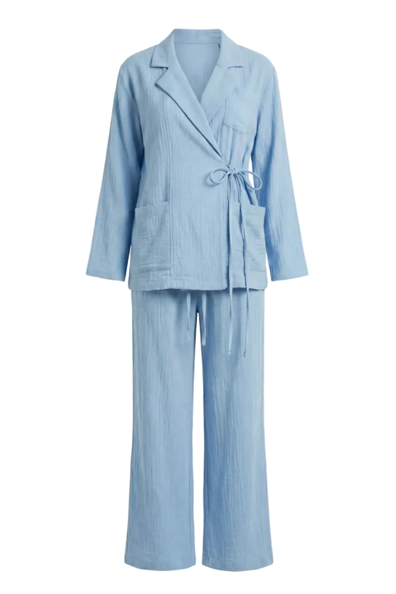 Conjunto de lino azul celeste