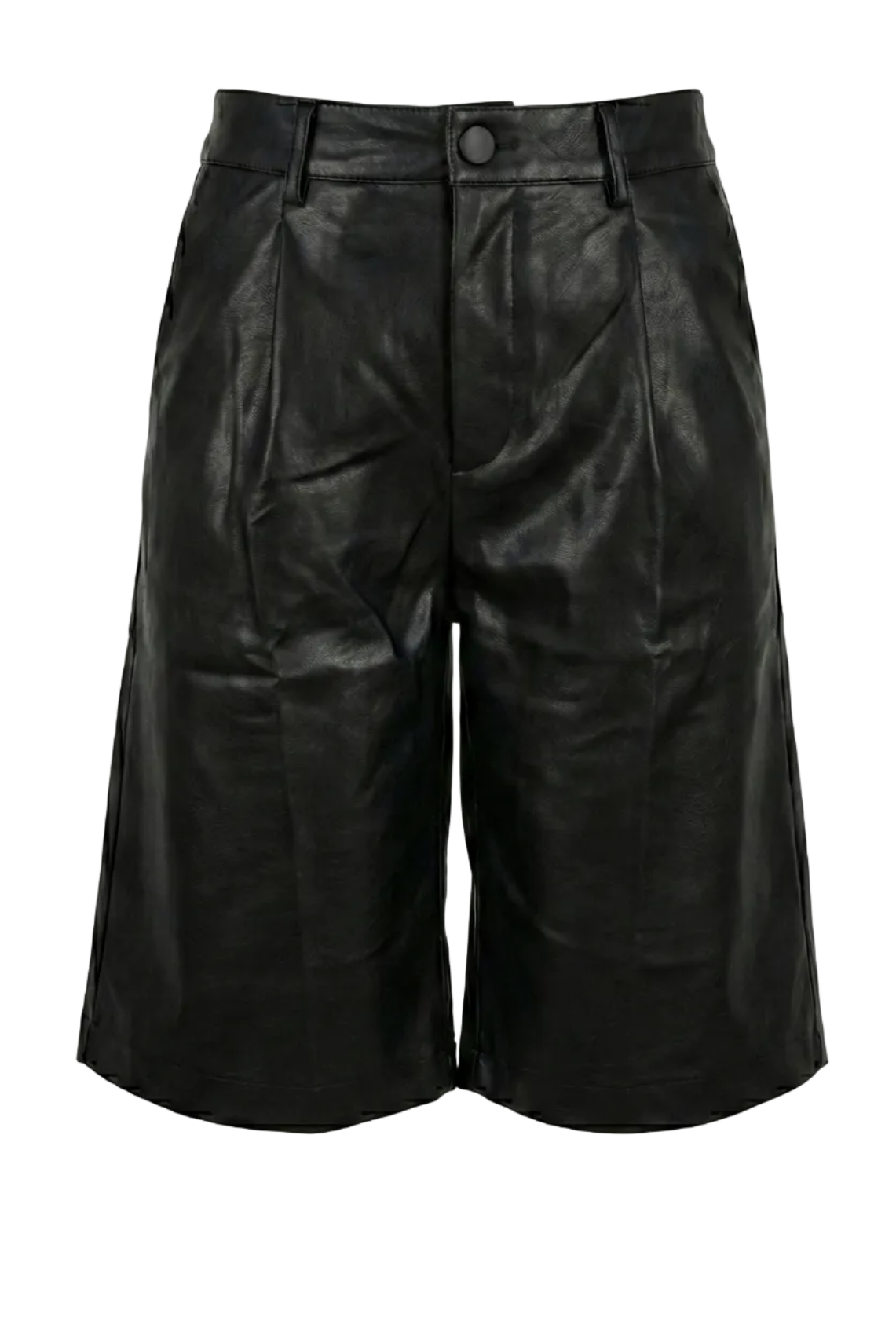 Pantalón corto de piel negro