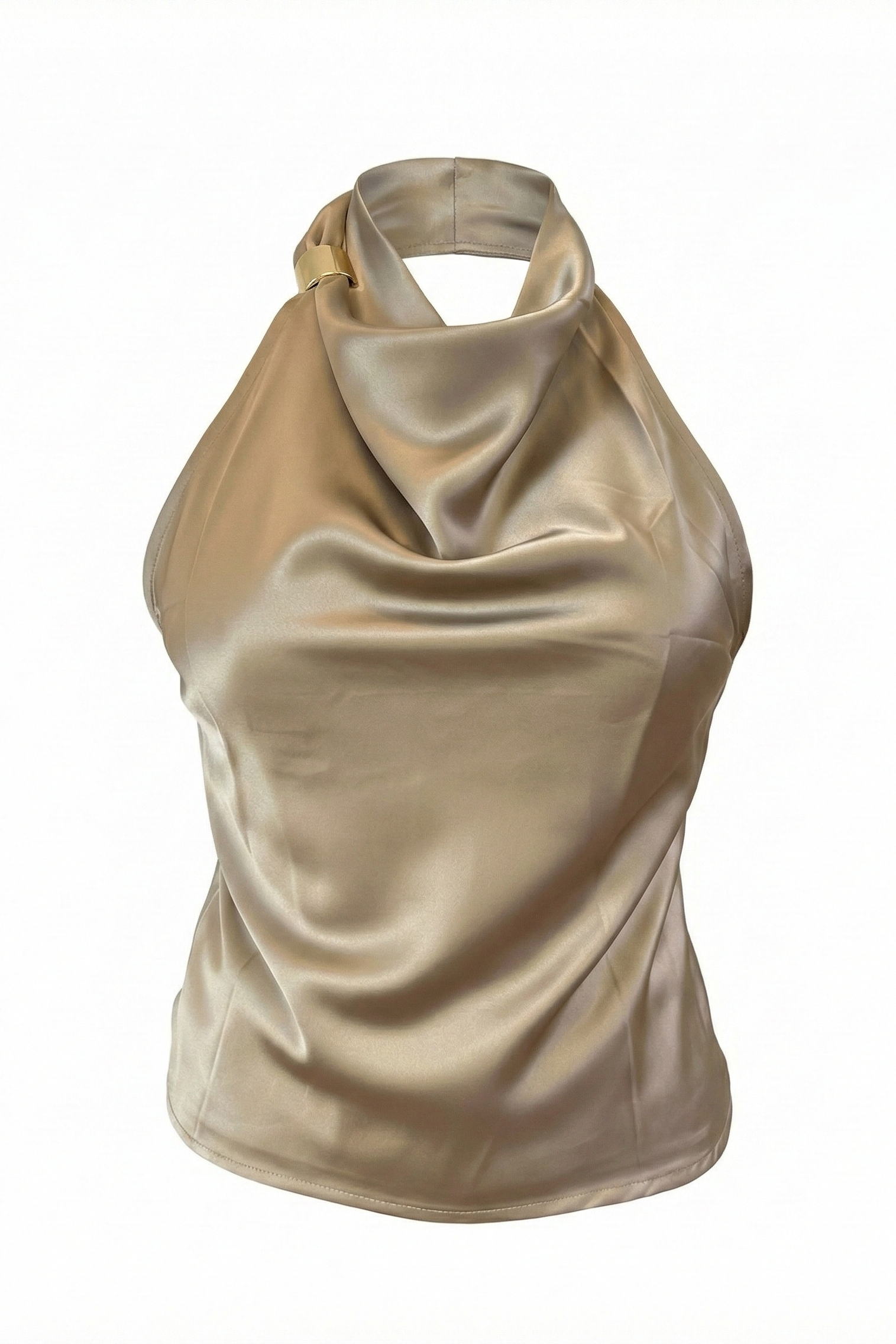 top dorado con espalda al aire