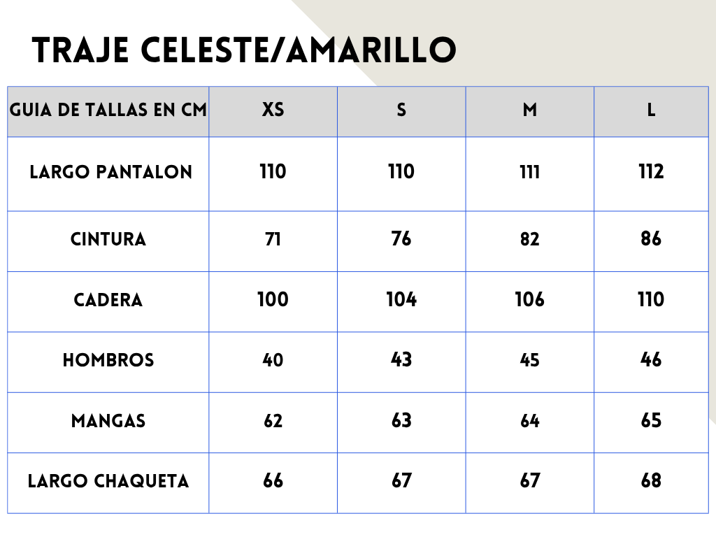 Traje Celeste